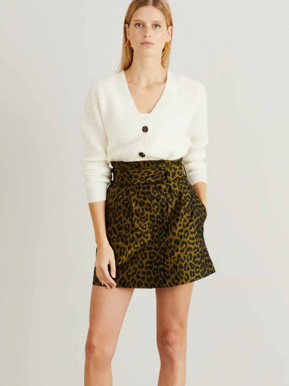 GANNI leopard-print A-line mini skirt Size 38